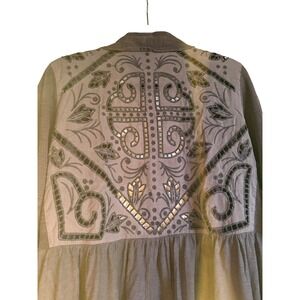 Boho Fairy Core  Anthropologie Saturday‎ Sunday Peplum Cardigan Lace Brown
